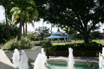 Photo of pavilion and fountains
