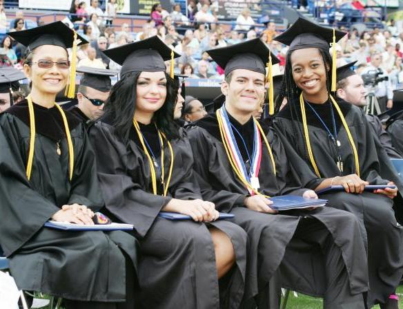 Graduates sitting down