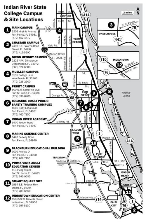 IRSC all campuses map